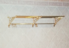 Accesorio para baño, Perchero de bronce, 95cm, Macizo, Repisa, Estante, Toilettes, Decoracion, Deco, Antigüo, Antigüedad, Estilo Ingles, Artesanias, Diseño argentina